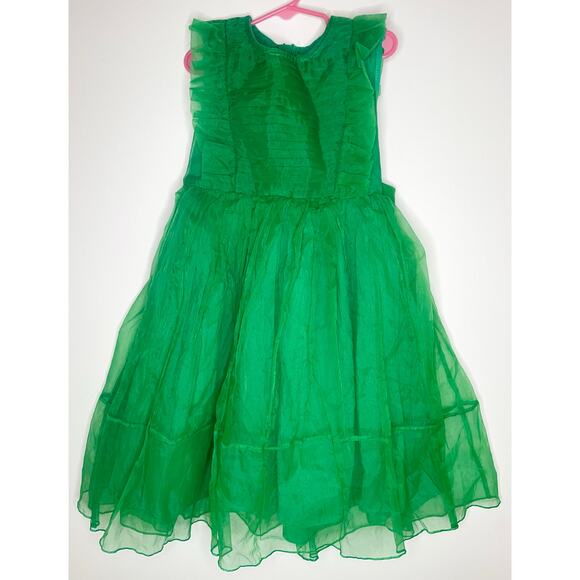 TRISH SCULLY Girls’ Emerald Green Ruffle Party Formal Designer Dress Kids Sz 8Y - Picture 2 of 8